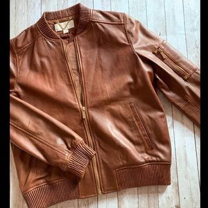 NWOT Michael Kors leather bomber jacket